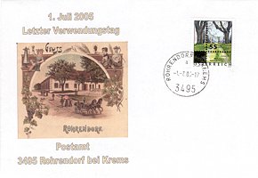 Schlieung Postamt 3495 Rohrendorf bei Krems